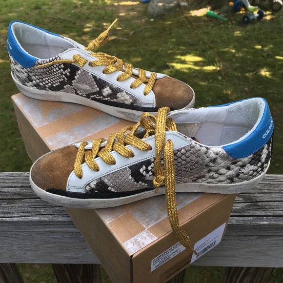 Golden Goose Superstar Rock Snake/Black Star NIB - Picture 2 of 10